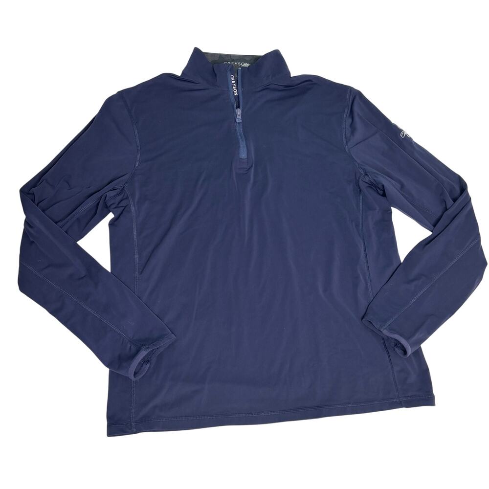 Greyson Mens Tate Navy Blue Quarter Zip Golf Pullover M